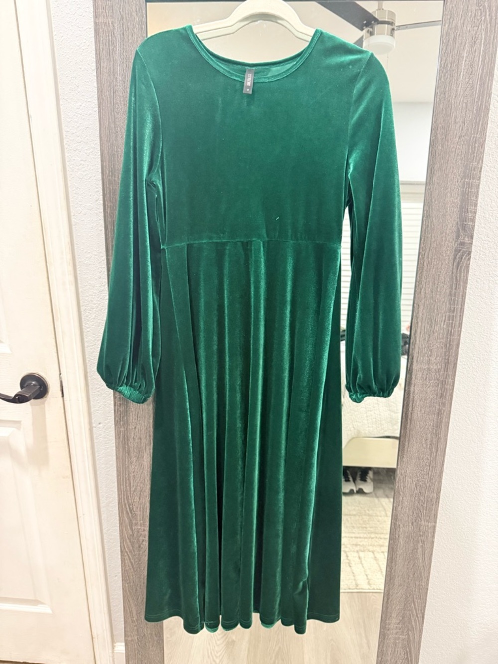 Green velvet dress